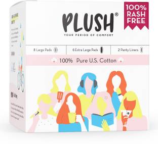 Plush 100% Pure U.S. Cotton Sanitary Pads Sanitary Pad (Pack of 17) Plush 100% Pure U.S. Cotton Sanitary Pads Sanitary Pad (Pack of 17)