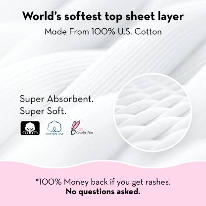 Plush 100% Pure U.S. Cotton Sanitary Pads Sanitary Pad (Pack of 17) Plush 100% Pure U.S. Cotton Sanitary Pads Sanitary Pad (Pack of 17)