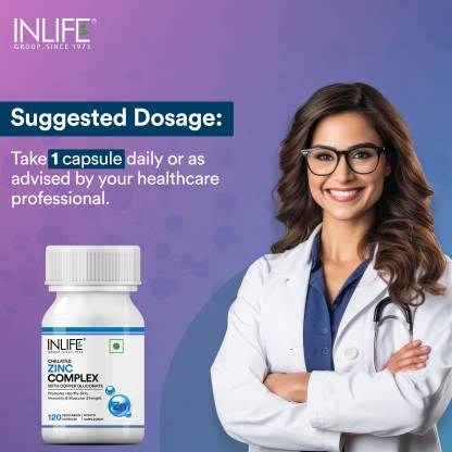 Inlife Zinc Supplements for Immune Support Wellness Boost Skin Health Digestive Aid (120 Capsules) Inlife Zinc Supplements for Immune Support Wellness Boost Skin Health Digestive Aid (120 Capsules)