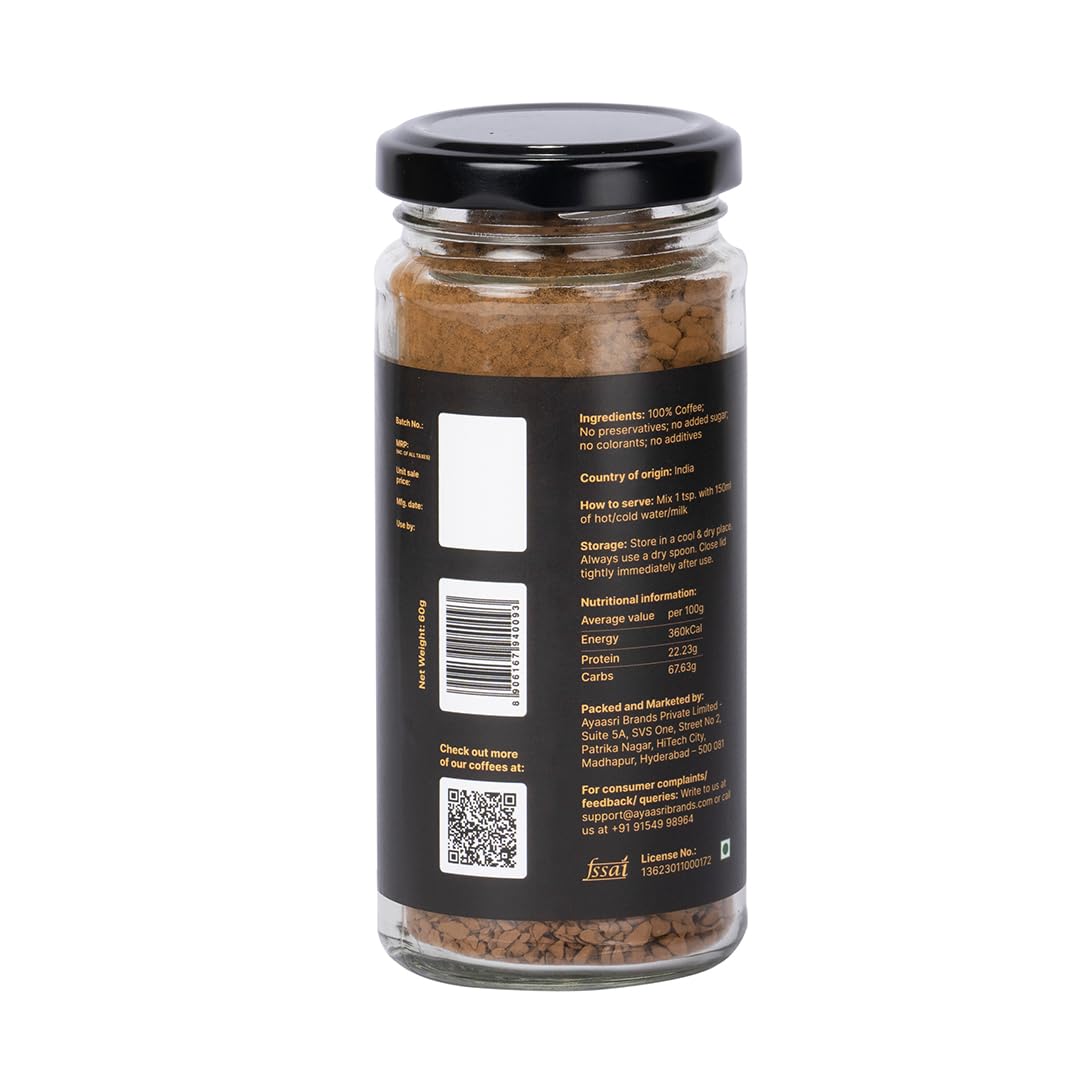 Brew & Bliss Original Coffee 60g Instant Flavoured Strong Coffee for Hot & Cold Best Authentic Naturally Processed Coffee Powder Brew & Bliss Original Coffee 60g Instant Flavoured Strong Coffee for Hot & Cold Best Authentic Naturally Processed Coffee Powder
