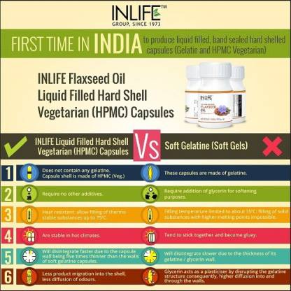 Inlife Flaxseed Oil 60 Vegetarian Capsules (500mg) Extra Virgin Cold Pressed Oil (60 No) Inlife Flaxseed Oil 60 Vegetarian Capsules (500mg) Extra Virgin Cold Pressed Oil (60 No)