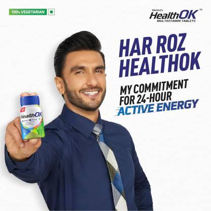 Health Ok Multivitamin with Natural Ginseng and Taurine power | 100% Vegetarian (60 Tablets) Health Ok Multivitamin with Natural Ginseng and Taurine power | 100% Vegetarian (60 Tablets)