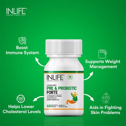 Inlife Pre and Probiotics & Prebiotics Forte 25 Billion CFU Supplement For Men Women (60 Capsules) Inlife Pre and Probiotics & Prebiotics Forte 25 Billion CFU Supplement For Men Women (60 Capsules)