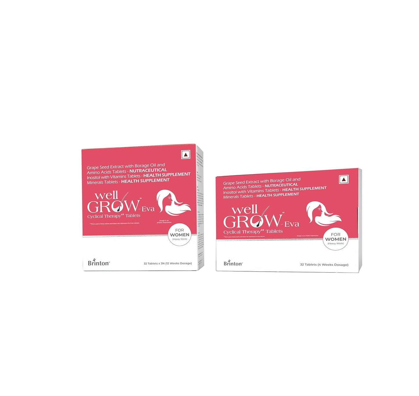 link Wellgrow Eva Hair Growth Tablets for Women | Supports Hair Growth & Strength | With Essential Vitamins & Minerals | 30 Tablets X 3N