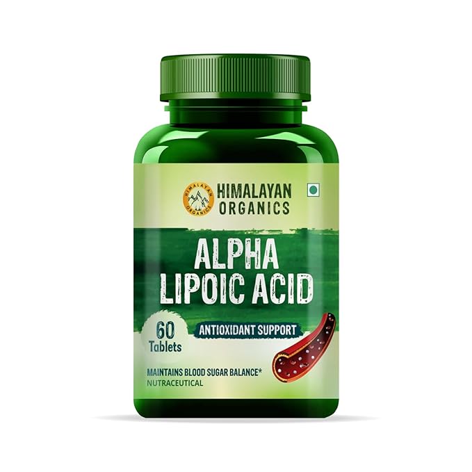 Himalayan Organics Alpha Lipoic Acid 300mg | Boost Liver Function Healthy Blood Sugar Antioxidant | Good For Nerves And Heart Functioning - 60 Veg Tablets Himalayan Organics Alpha Lipoic Acid 300mg | Boost Liver Function Healthy Blood Sugar Antioxidant | Good For Nerves And Heart Functioning - 60 Veg Tablets