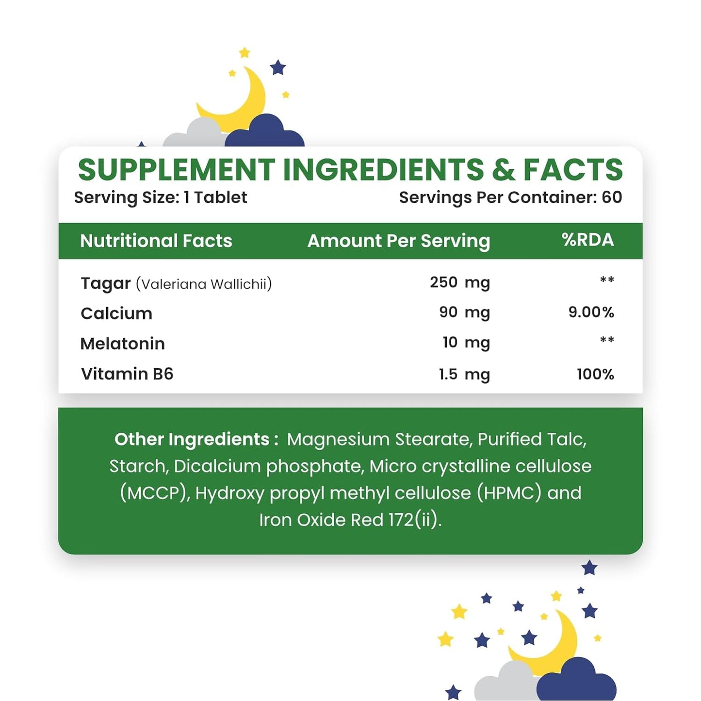 Himalayan Organics Melatonin 10Mg + Tagar 250Mg Supplement With Vitamin B6 And Calcium | Non-Habit Forming Restful Sleep Improved Focus Relaxed Mind | Good For Eye Health (60 Tablets) Himalayan Organics Melatonin 10Mg + Tagar 250Mg Supplement With Vitamin B6 And Calcium | Non-Habit Forming Restful Sleep Improved Focus Relaxed Mind | Good For Eye Health (60 Tablets)