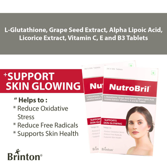 link Brinton Nutrobril Tablet with Vitamin CEB3 & Grape Seed Extract Alpha Lipoic Acid Boost Energy Level & Healthy Blood Sugar30 tablets