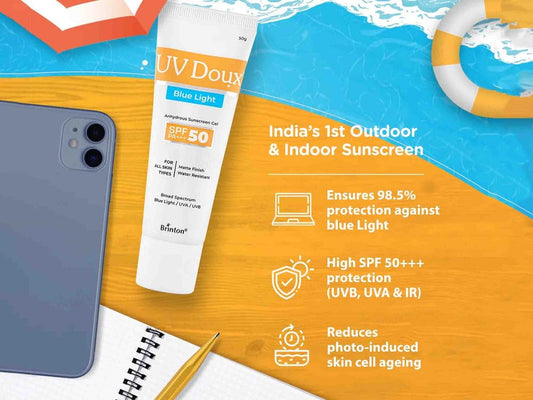 link Brinton Uv Doux Blue Sunscreen Gel 100 g