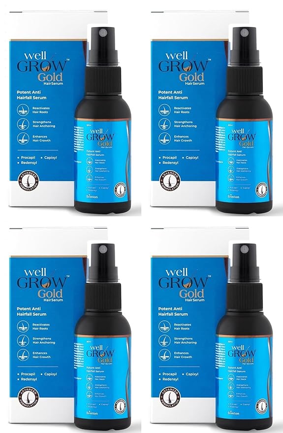 link Brinton WellGrow Gold Hair Serum for Hair Care Women Men 30 ml