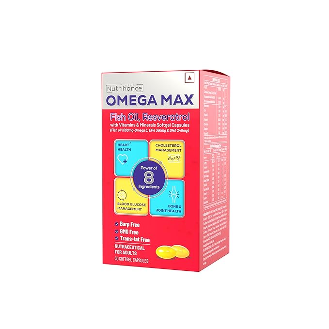 JUBILANT Nutrihance Omega Max Fish Oil Capsule For Men And Women 30 High Omega 3 Fish Oil Capsules JUBILANT Nutrihance Omega Max Fish Oil Capsule For Men And Women 30 High Omega 3 Fish Oil Capsules