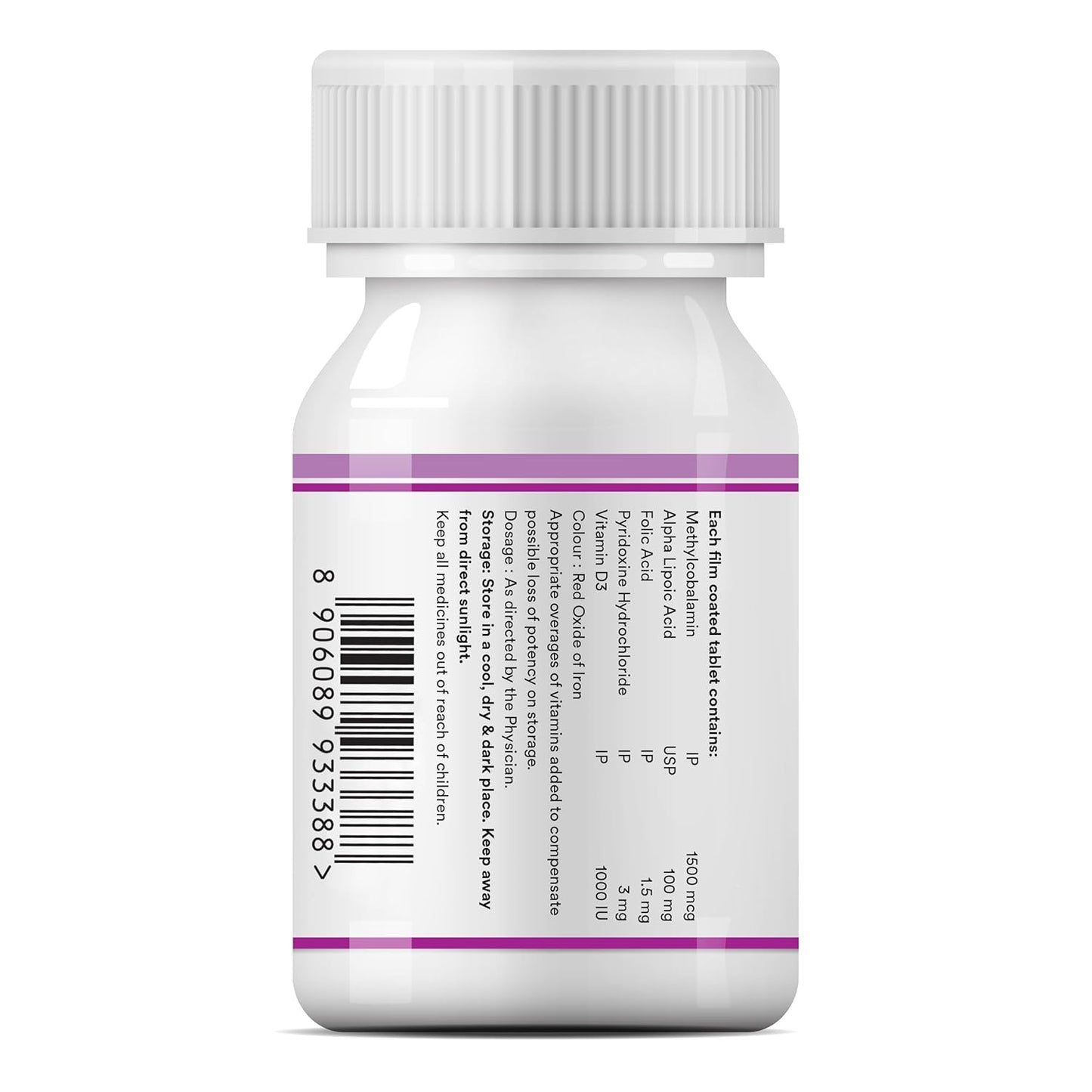 INLIFE Vitamin B12 (Methylcobalamin) 1500mcg Supplement with ALA Folic Acid Vitamin D3 Nerve and Brain Health for Men & Women 60 Tablets INLIFE Vitamin B12 (Methylcobalamin) 1500mcg Supplement with ALA Folic Acid Vitamin D3 Nerve and Brain Health for Men & Women 60 Tablets
