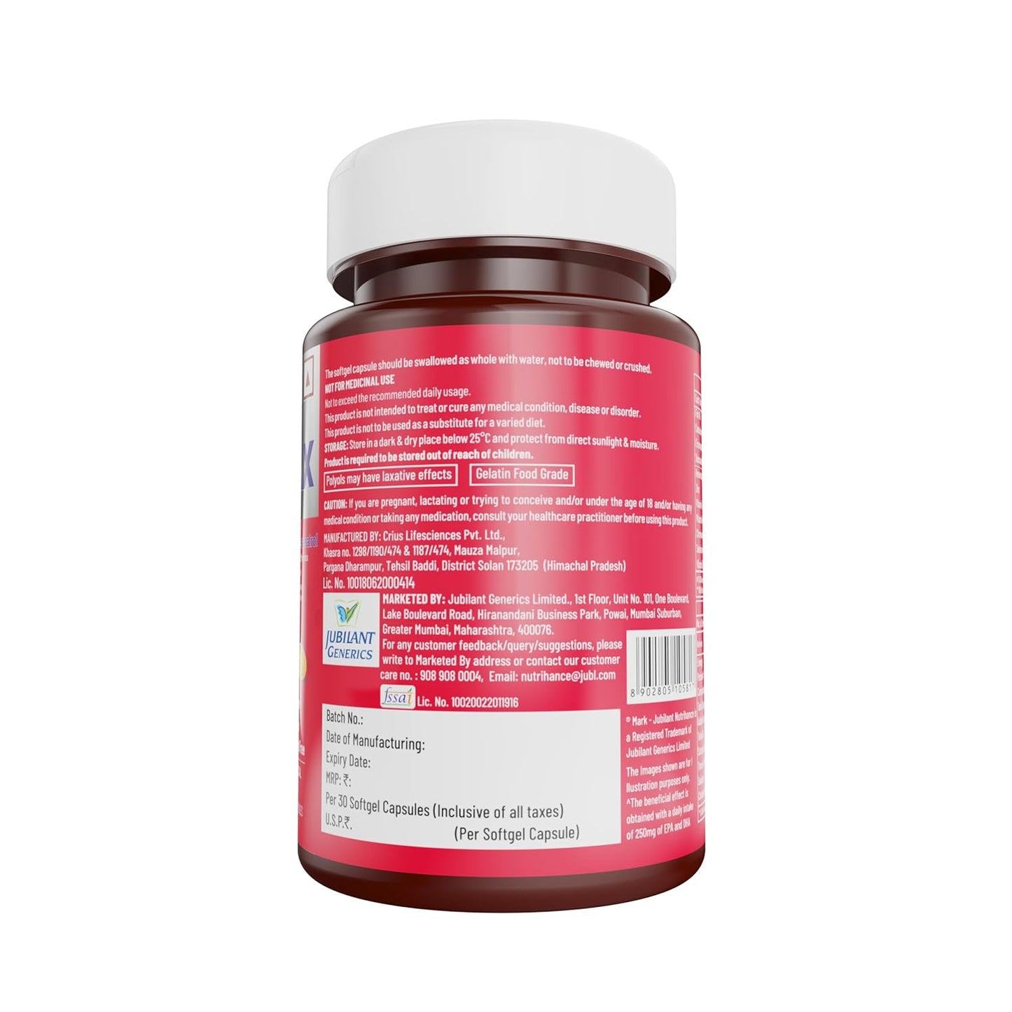JUBILANT Nutrihance Omega Max Fish Oil Capsule For Men And Women 30 High Omega 3 Fish Oil Capsules JUBILANT Nutrihance Omega Max Fish Oil Capsule For Men And Women 30 High Omega 3 Fish Oil Capsules
