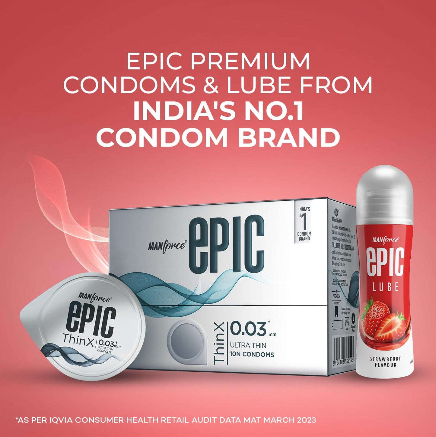 link Manforce Bubblegum Condoms (10 Pack) + Strawberry Lube
