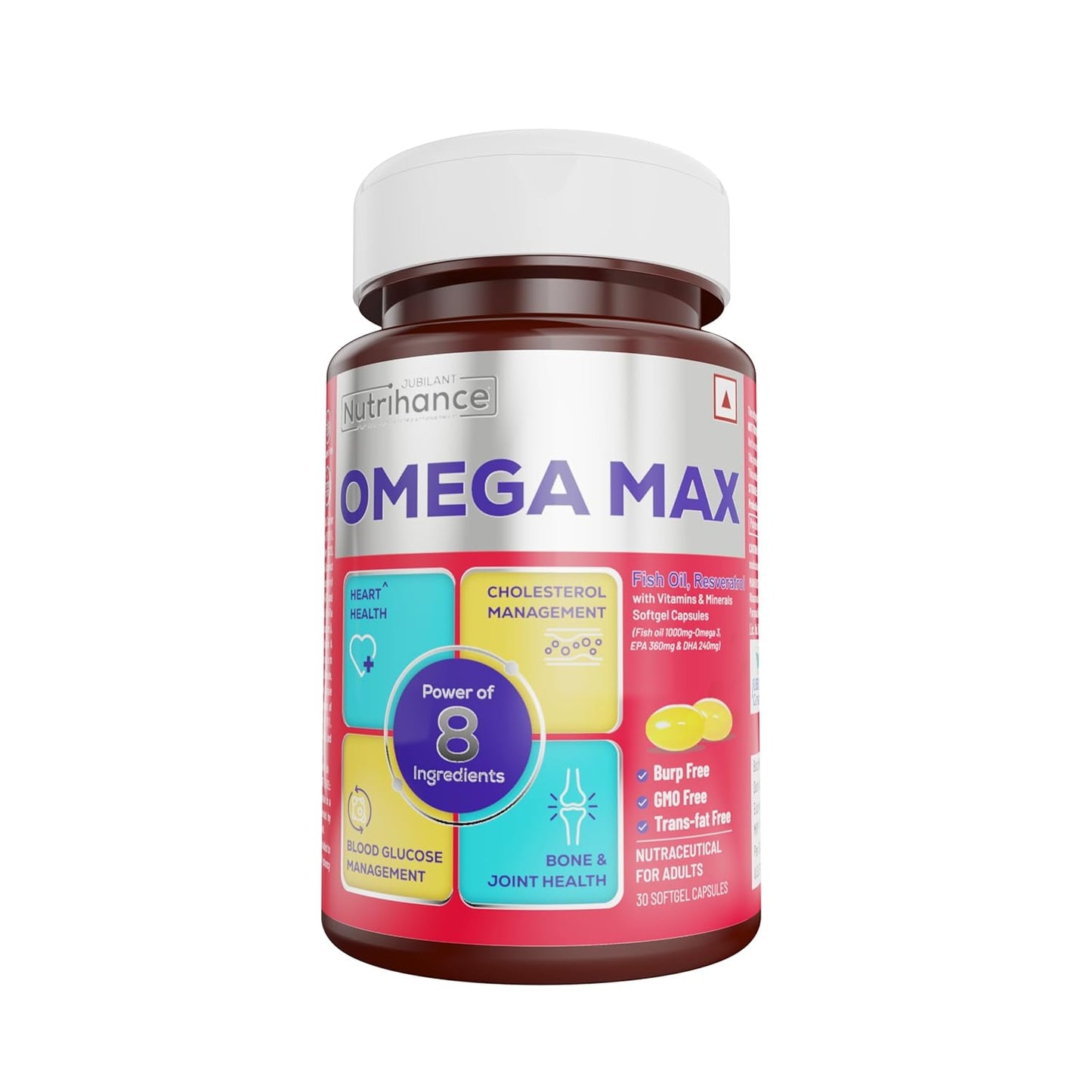 JUBILANT Nutrihance Omega Max Fish Oil Capsule For Men And Women 30 High Omega 3 Fish Oil Capsules JUBILANT Nutrihance Omega Max Fish Oil Capsule For Men And Women 30 High Omega 3 Fish Oil Capsules