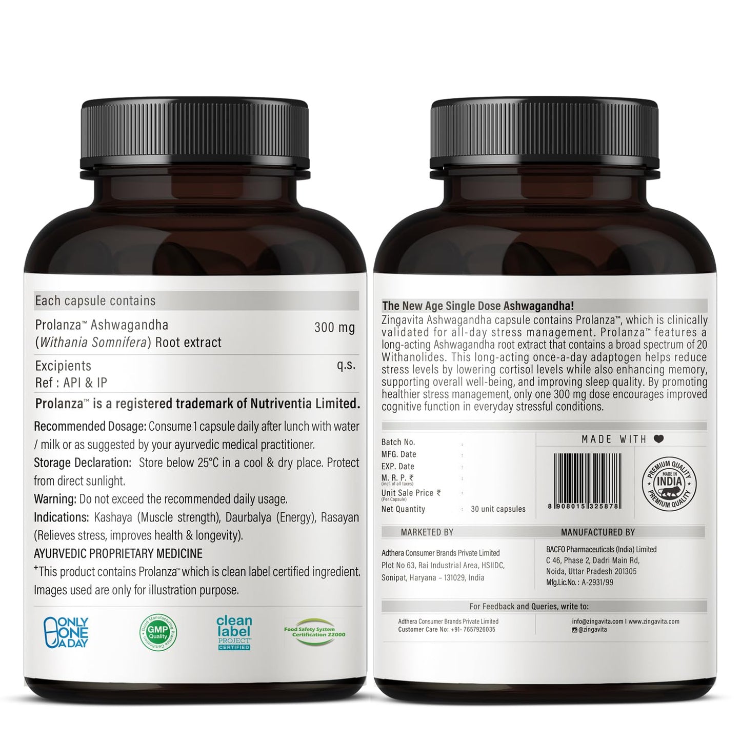 Zingavita Ayurveda Sustained Release Ashwagandha 300mg Clean Label Certified Clinically Proven to Support Strength Energy & AntiStress Single Dose Withania Somnifera Extract 30 Veg Capsules Zingavita Ayurveda Sustained Release Ashwagandha 300mg Clean Label Certified Clinically Proven to Support Strength Energy & AntiStress Single Dose Withania Somnifera Extract 30 Veg Capsules