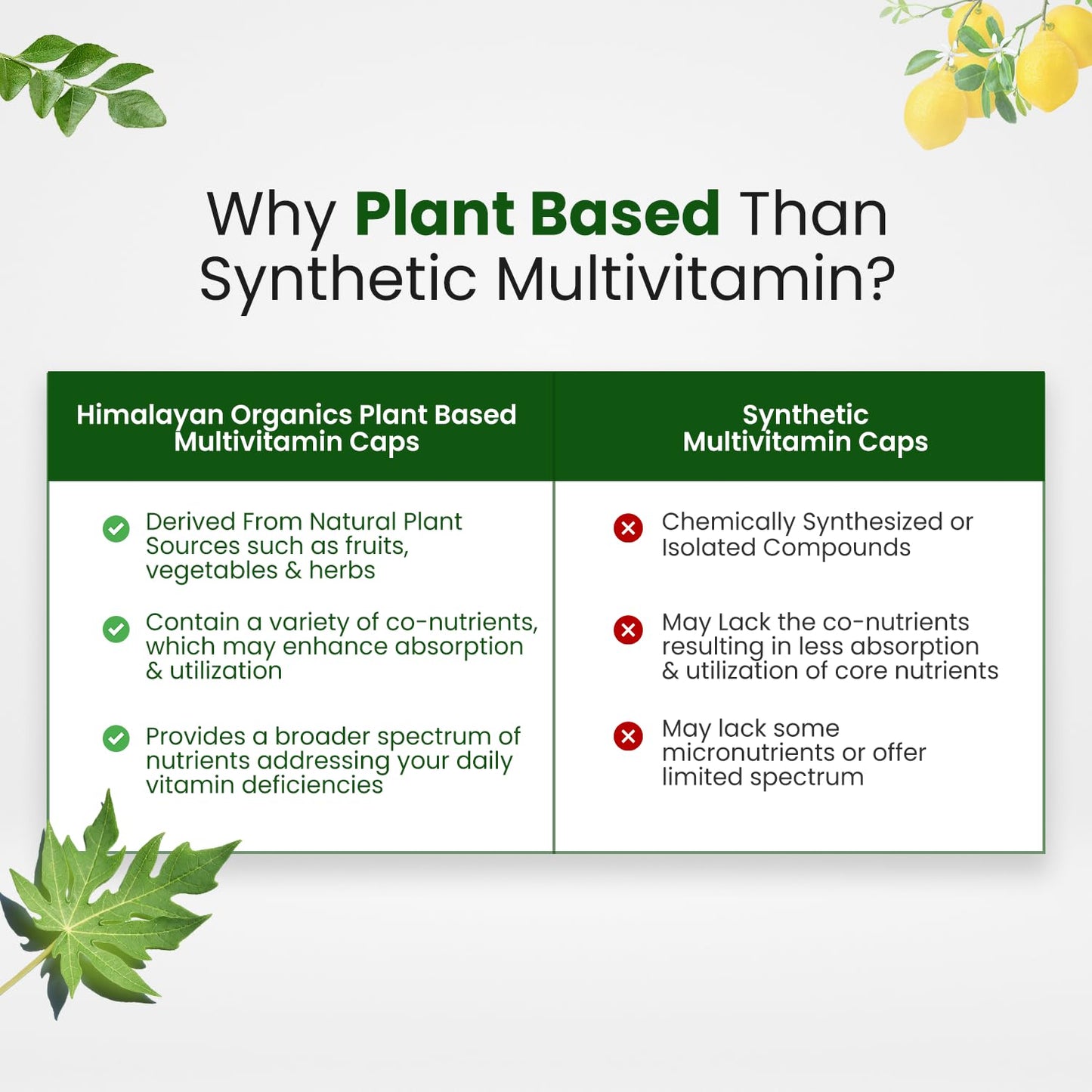 Himalayan Organics Plant Based Multivitamin 60+ Ingredients With Vitamin B1 B2 B3 B5 B6 B7 B9 B12 A C D E K Calcium & Magnesium Healthy Bones & Joints Improves Brain Function Promotes Overall Health | Good For Men & Women - 60 Veg Capsules Himalayan Organics Plant Based Multivitamin 60+ Ingredients With Vitamin B1 B2 B3 B5 B6 B7 B9 B12 A C D E K Calcium & Magnesium Healthy Bones & Joints Improves Brain Function Promotes Overall Health | Good For Men & Women - 60 Veg Capsules