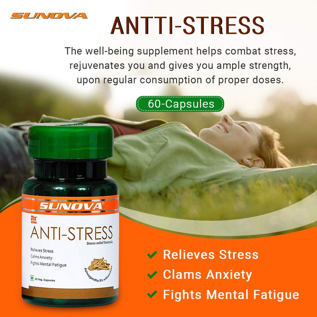 SUNOVA Anti-Stress Self Relief Formula (60 No) SUNOVA Anti-Stress Self Relief Formula (60 No)
