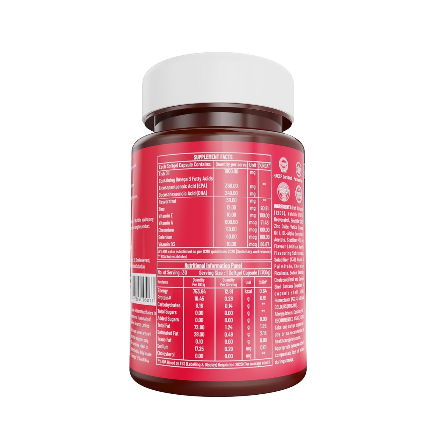 JUBILANT Nutrihance Omega Max Fish Oil Capsule For Men And Women 30 High Omega 3 Fish Oil Capsules JUBILANT Nutrihance Omega Max Fish Oil Capsule For Men And Women 30 High Omega 3 Fish Oil Capsules
