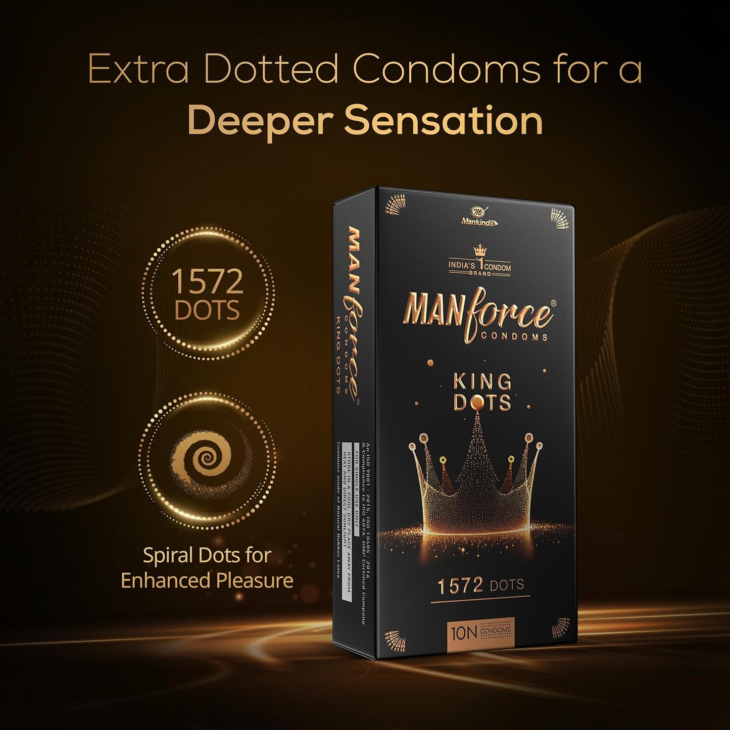 link Manforce King Extra Dotted Condoms – 20 Pieces (Unflavoured)