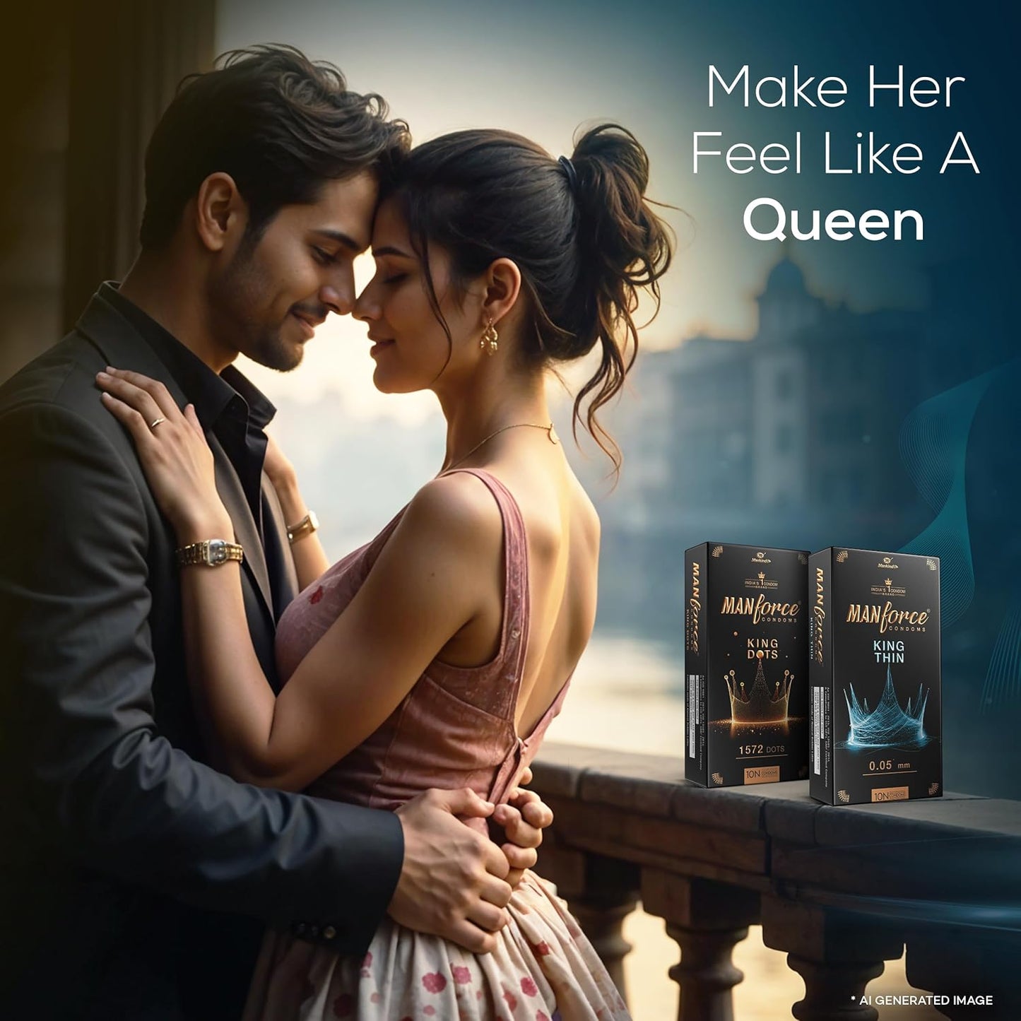 link Manforce King Combo – Extra Dotted & Ultra-Thin Condoms (10 Pieces Each, Unflavoured)