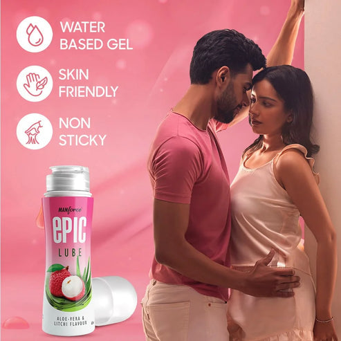 link Super Manforce Litchi Condoms (10 Pack) + Litchi Aloe Vera Lube