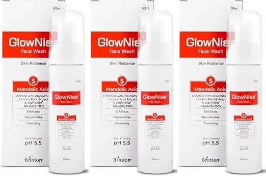 link Brinton GlowNise Deep Cleansing Skin Whitening Foam |No Parabens Sulphate Free Face Wash (60 ml)
