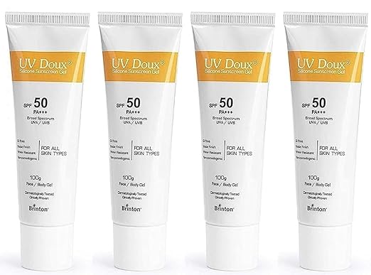 link Brinton Healthcare UvDoux Face & Body Sunscreen gel with SPF 50 PA+++ in Matte Finish and Oil Free Formula| Water Resistant Sunscreen| Protection against UVA/UVB Rays (100 GM)