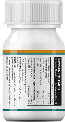 Inlife Plant Based Vegan Vitamin D3 K2 Supplement 600 IU - 60 Vegan Capsules (60 Capsules) Inlife Plant Based Vegan Vitamin D3 K2 Supplement 600 IU - 60 Vegan Capsules (60 Capsules)