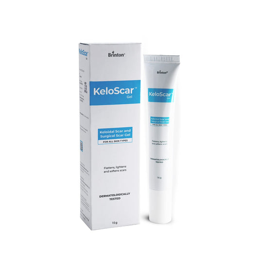 link Brinton Keloscar Gel | Surgical Scar Gel for All Skin Types | Lightens and Softens Scars | Dermatologically Tested | Protects Skin Retains Skin's Moisture Stimulates Skin Regeneration (15 g)