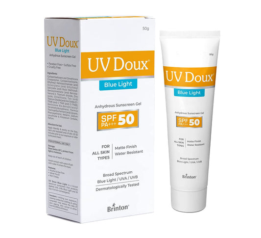 link Brinton UV Doux Blue Sunscreen Gel SPF 50 pa+++ UVA/UVB 50 gm