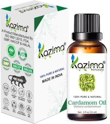 KAZIMA इलायची आवश्यक तेल (15ML) त्वचा की देखभाल और बालों के उपचार के लिए शुद्ध प्राकृतिक (15 ml)