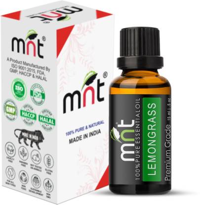 mnt Lemongrass Essential Oil (15ML) Pure Natural & Therapeutic Grade For Aromatherapy Skin Acne & Hair care  (15 ml)