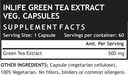 वजन घटाने के लिए इनलाइफ ग्रीन टी एक्सट्रैक्ट 500 मिलीग्राम - 60 वेज कैप्सूल (60 नंबर)
