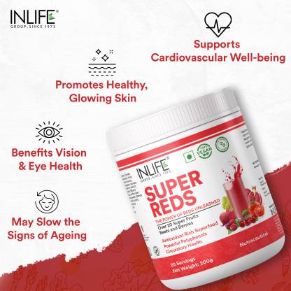 Inlife Super Reds PowderAntioxidant-Rich Supplement Drink Mix 20 Fruits  (200 g)