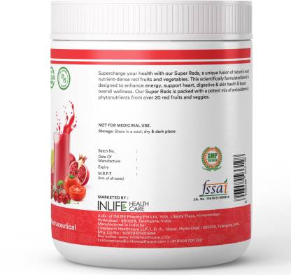 Inlife Super Reds PowderAntioxidant-Rich Supplement Drink Mix 20 Fruits  (200 g)