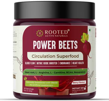 ROOTED Power Beets  Beet Root Powder Tasty Berry Flavor Superfood Drink Mix 250 gm  (250 g)