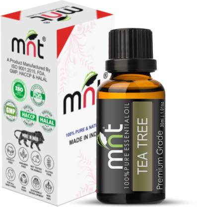 mnt டீ ட்ரீ அத்தியாவசிய எண்ணெய் (30ML) முகத்திற்கு 100% தூய இயற்கை சிகிச்சை தரம் தோல் முகப்பரு மற்றும் முடி பராமரிப்பு (30 மில்லி)