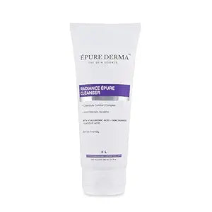 EPURE DERMA Radiance Brightening Exfoliating Cleanser with Hyaluronic Acid Niacinamide Glycolic Acid  Hydrating  Antioxidant Face Wash For Tan Pigmentation Uneven Tone Dark Spots  100 ml