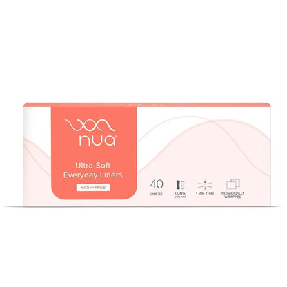 Nua UltraSoft Panty Liners For Women Daily Use  40 Liners  190mm Long  RashFree and ToxinFree  Protection Against Leakage and Discharge  Keeps You Dry  Fresh All Day Long