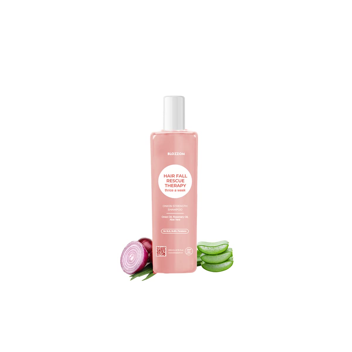 Blozzom Onion Shampoo for Strengthening & Revitalizing Hair with Onion Seed Oil Ext Amla & Rosemary Oil (Pack of 1)