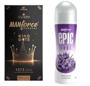 Manforce King Dots Condoms (10pcs) + Epic Lavender Lube (60ml)