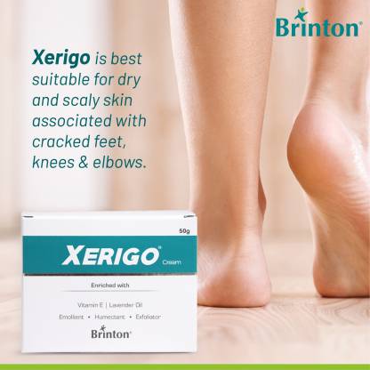 Brinton Xerigo Moisturizing Foot Care Cream For Rough  Dry  and Cracked Heel | Prevents Moisture Loss | Non-Greasy Quick Absorbing Formula  (50 g)