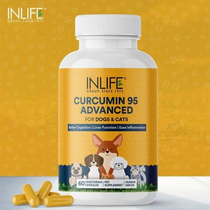 Inlife Curcumin with Piperine for Dogs 60 Capsules Pet Health Supplements  (500 mg)