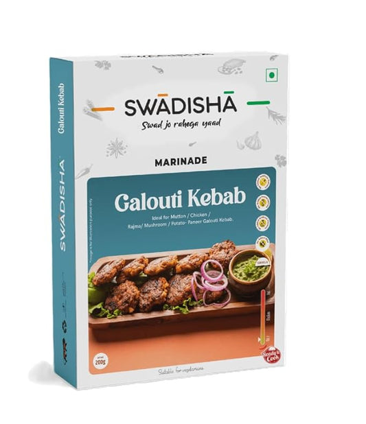 Swadisha Galouti Kebab Ready To Cook I Marinade I 200gms I 3 Easy Steps Recipe I Add Your Choice Of Cooked Meat or Vegetables I Authentic Taste I No Preservatives I Serves 46 I Ready In 15 Mins