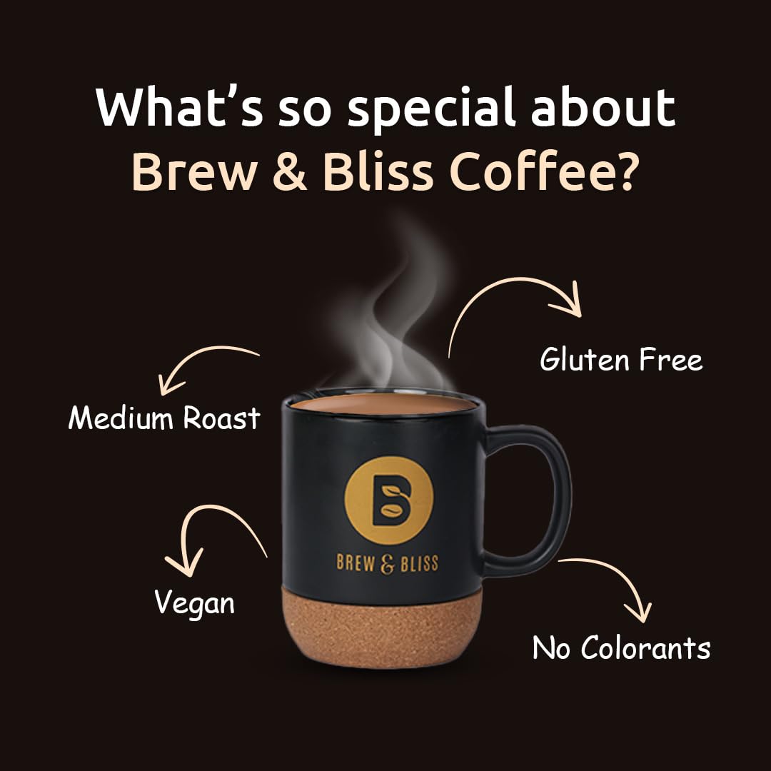 Brew & Bliss Original Coffee  60g  Instant Flavoured Strong Coffee for Hot & Cold  Best Authentic Naturally Processed Coffee Powder