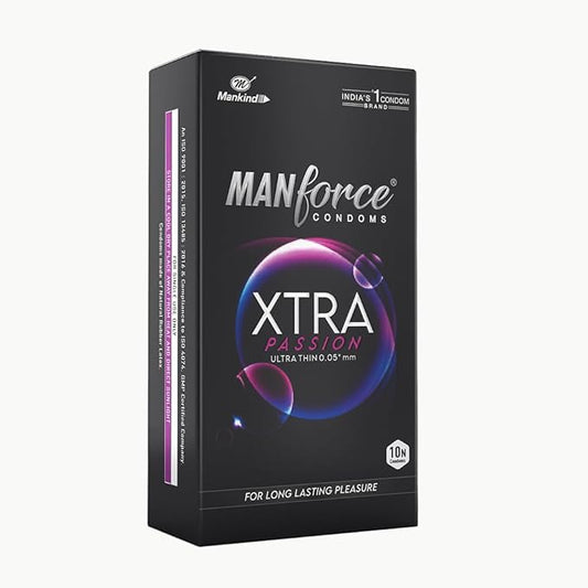Manforce Xtra passion climax delay ultra thin condoms 10s + Lavender lube