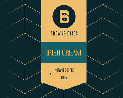 Brew & Bliss Irish Cream Coffee  100g  Flavored Instant Coffee  100% Authentic Coffee Powder for Hot & Cold Coffee  Serves Cafe Style Coffee Upto 50 Cups