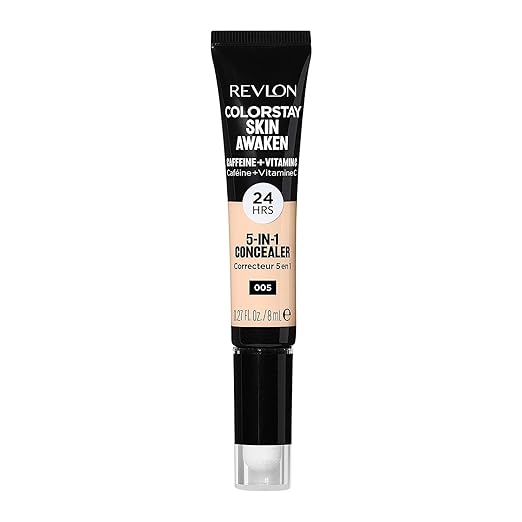 Revlon ColorStay Skin Awaken 5-in-1 Concealer Lightweight Creamy Longlasting Face Makeup with Caffeine & Vitamin C For Imperfections Dark Circles & Redness 005 Fair 8 ml