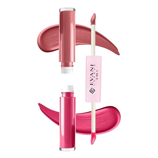 Evani London 2 in 1 Double Dare Liquid Lipstick Long lasting up to 12hrs Waterproof with Ultra Matte Finish (Terrific Pink 5ml)