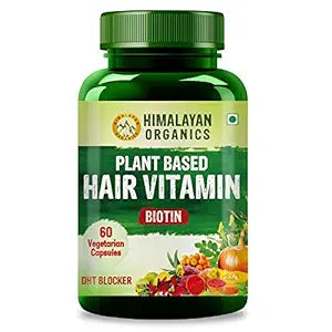 Himalayan Orgnaics Plant Based Hair Vitamin With Biotin DHT Blocker Supplement | Vitamin A  C  D  E  B3  B5  B6  B7  B9  B12  Zinc  Calcium  Iron | Good For Hair Growth & Better Hair Health - 60 Veg Capsules